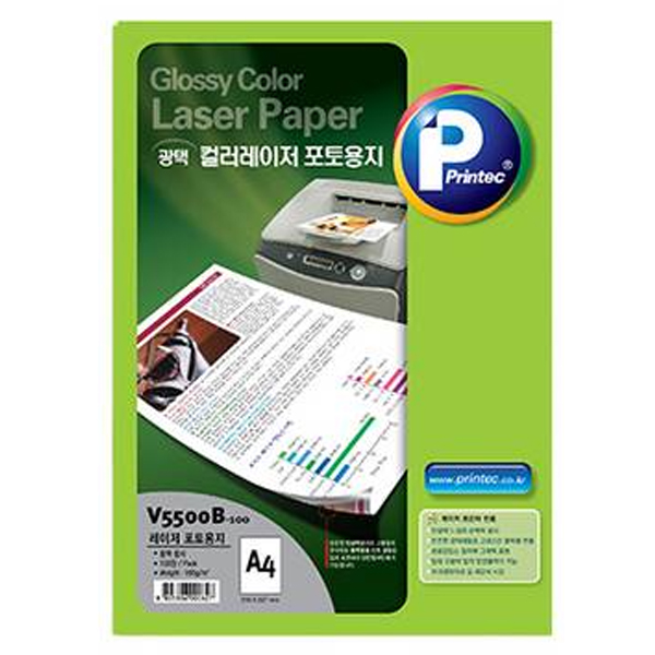 프린텍 칼라레이저 포토용지 160g V5500B-100, A4, 100개 31,080원