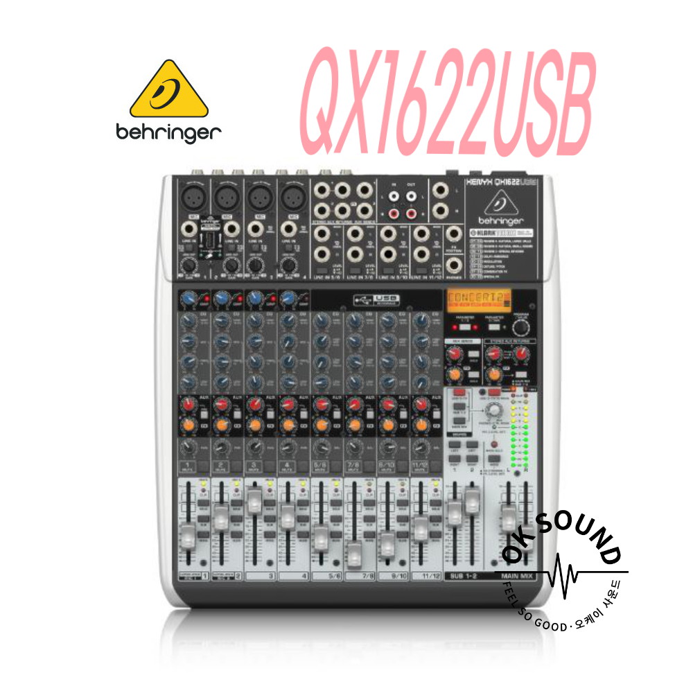 BEHRINGER 베링거 XENYX QX1622USB 프리미엄16입력 3/2버스믹서 제닉스마이크프리앰프 아날로그믹서 504,900원
