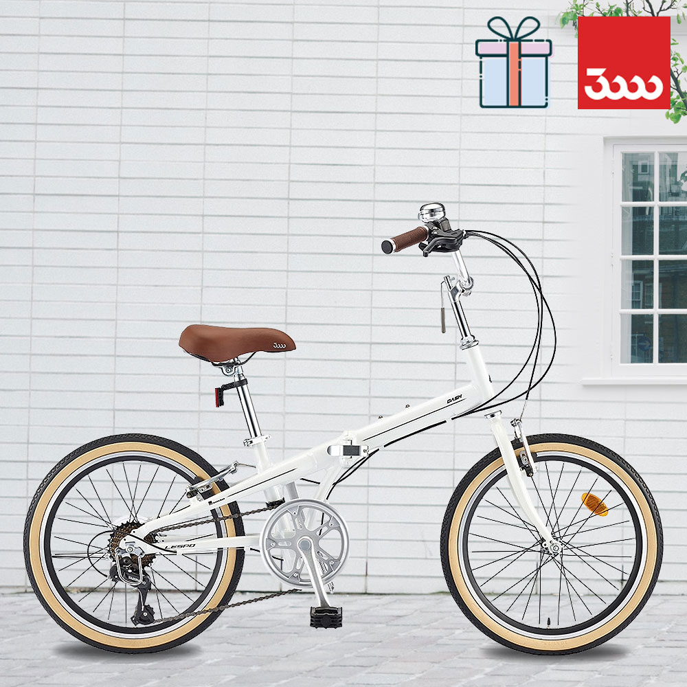 [바이크7] 2026 삼천리 대쉬 20인치 - 미니벨로 100% 완조립 원터치 7단 남녀공용 남여공용 블랙 화이트 레스포 경량 알루미늄 접이식 폴딩 자전거 370,000원