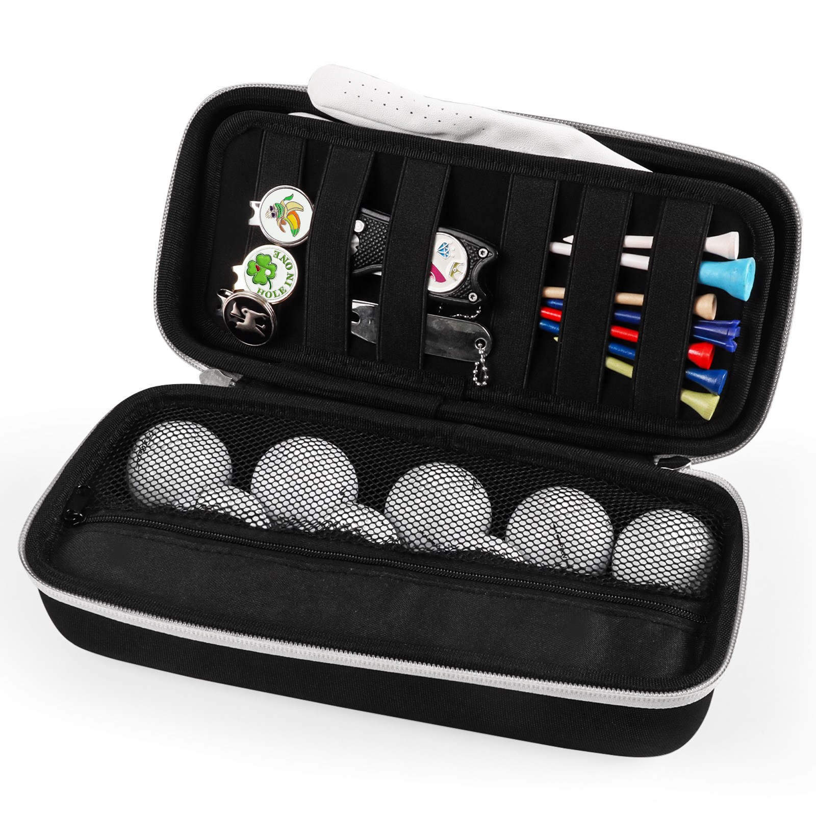 지칸디 골프 악세사리 수납 다용도 파우치 볼케이스 휴대용 정리함 라운딩 필수, 1개, 블랙 20,000원