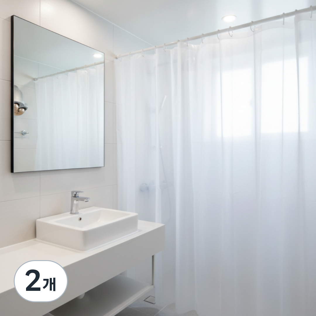 PEVA 방수 샤워 커튼 고리포함 16,900원