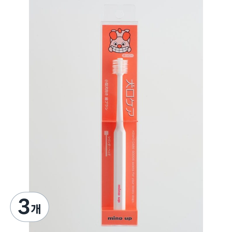 일본 마인드업 켄코케어 실린더헤드 칫솔 (양치가 서투른 강아지 ), 강아지용, 3개 18,890원