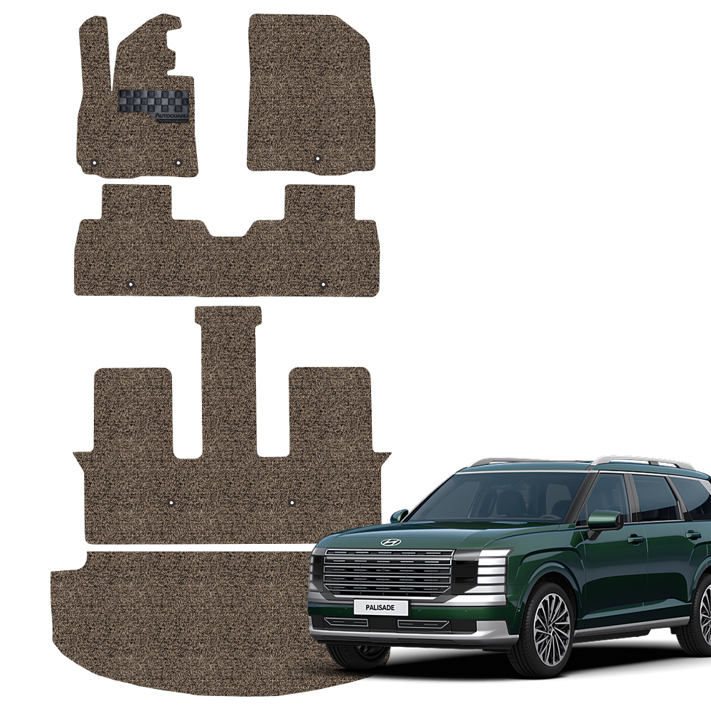 오토가드 체커보드 와이드 발판 자동차 코일매트 확장형 1+2+3열+기본트렁크 풀세트 77,800원