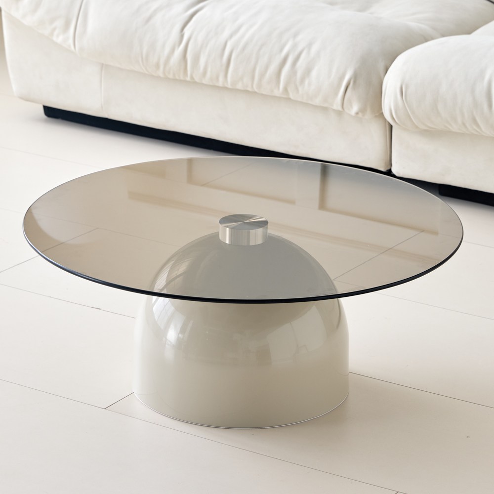 알엠즈 모아 그린 강화유리 거실 쇼파 원형 소파 탁자 테이블, 모아테이블800 아이보리 109,000원