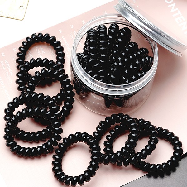 이쁨달다 틴스 블랙 스프링세트 자국없는 전화선 머리끈10_20P 꼬불이 슈슈 4,900원