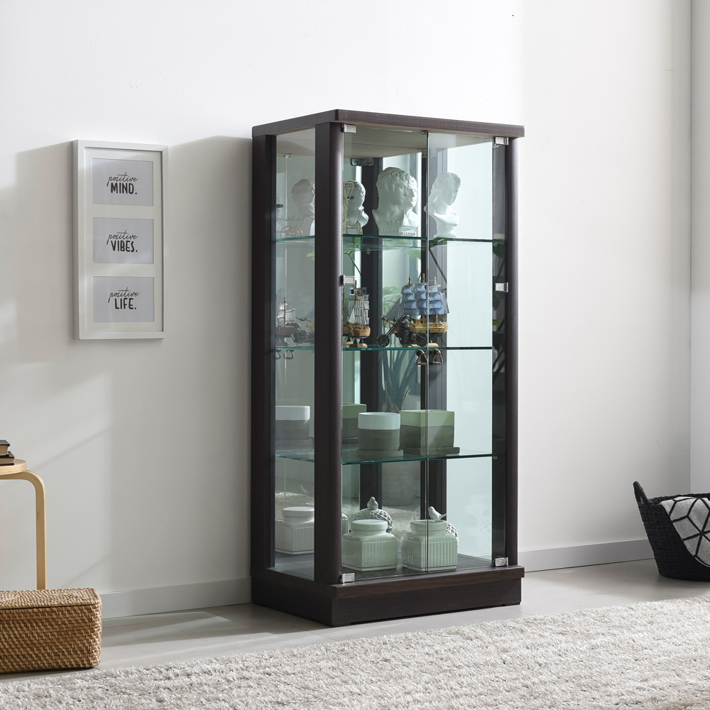 리츠데코 르망 고급 양주장 760 4단 유리장식장 소품진열장 서랍/수납장>>진열장/장식장, 월넛 249,000원