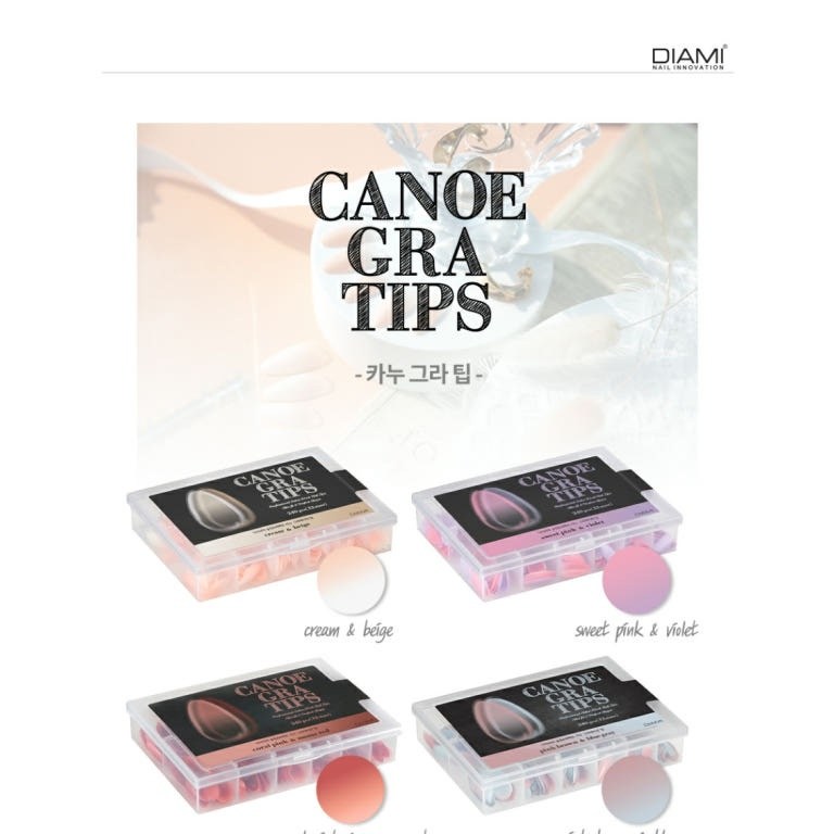 다이아미 연장과 아트를 한번에 카누그라데이션팁 네일아트 젤네일 연장팁 그라데이션 셀프네일, 2개, 코랄핑크&마마레드 70,000원