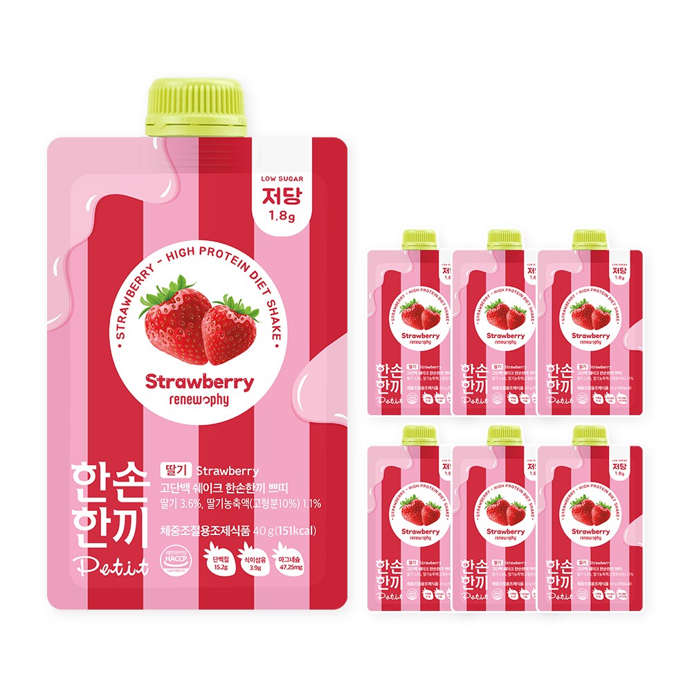 한손한끼 프로틴 단백질 쉐이크 딸기맛, 7개, 40g 21,780원