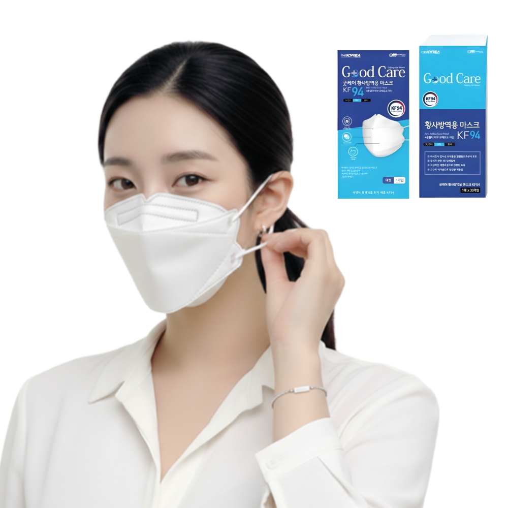 굿케어 KF94마스크 국산 대형 숨쉬기편한 황사마스크 개별포장 4중필터 60매, 화이트, 1개, 60개입 21,000원