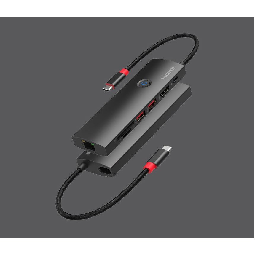 7포트 C타입 USB 멀티허브 HDMI컨버터 기가랜카드 SD TF 카드리더기 PD 100W 노트북 스마트폰 미러링, 1개, 단일색상 67,000원