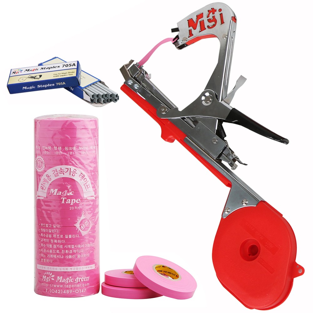 매직그린 원예용결속기세트 <국산 A/S 100%보장> MB-1000+결속기테이프(핑크10롤)+결속기스테플러핀(1갑) 59,760원