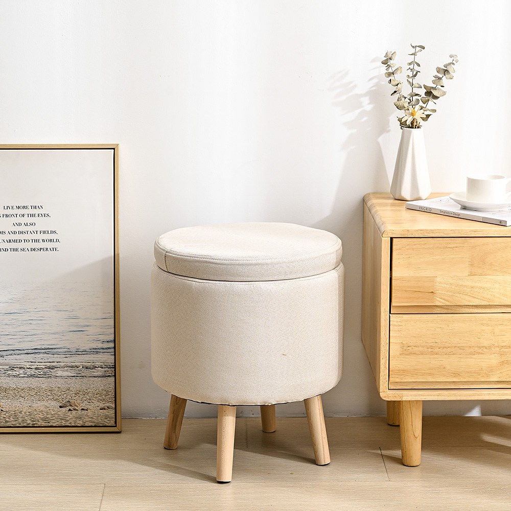 소하임 원형 수납 스툴, 베이지 26,500원
