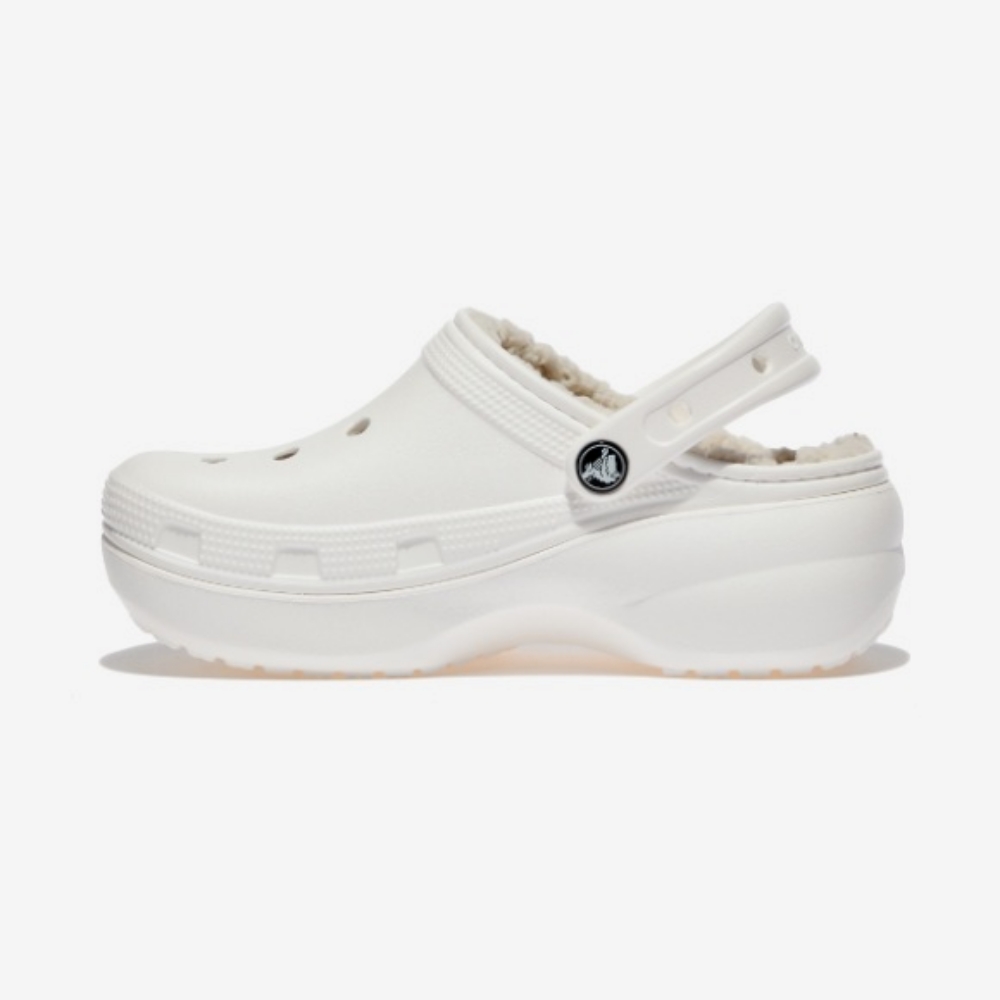 [국내매장판] 크록스 여성 클로그 화이트 클래식 플랫폼 라인드 207938-100 76,000원