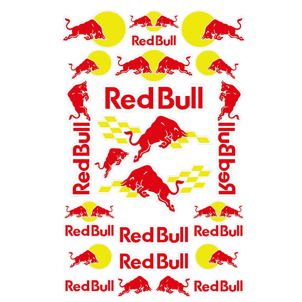 레드불 스티커 데칼스티커 오토바이스티커 튜닝스티커, 1세트, 레드+옐로우 6,450원