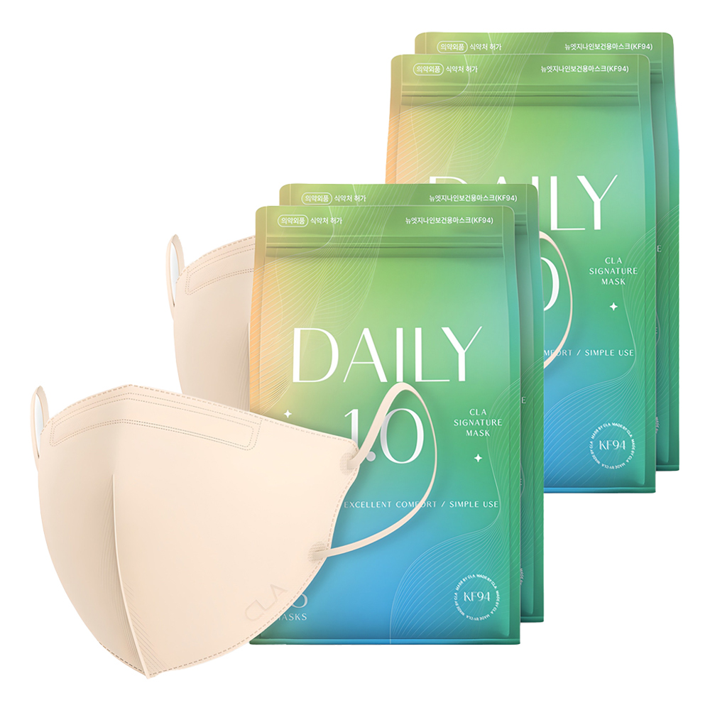 CLA 데일리 보건용 마스크 대형 KF94, 25개입, 4개, 스킨베이지 17,800원
