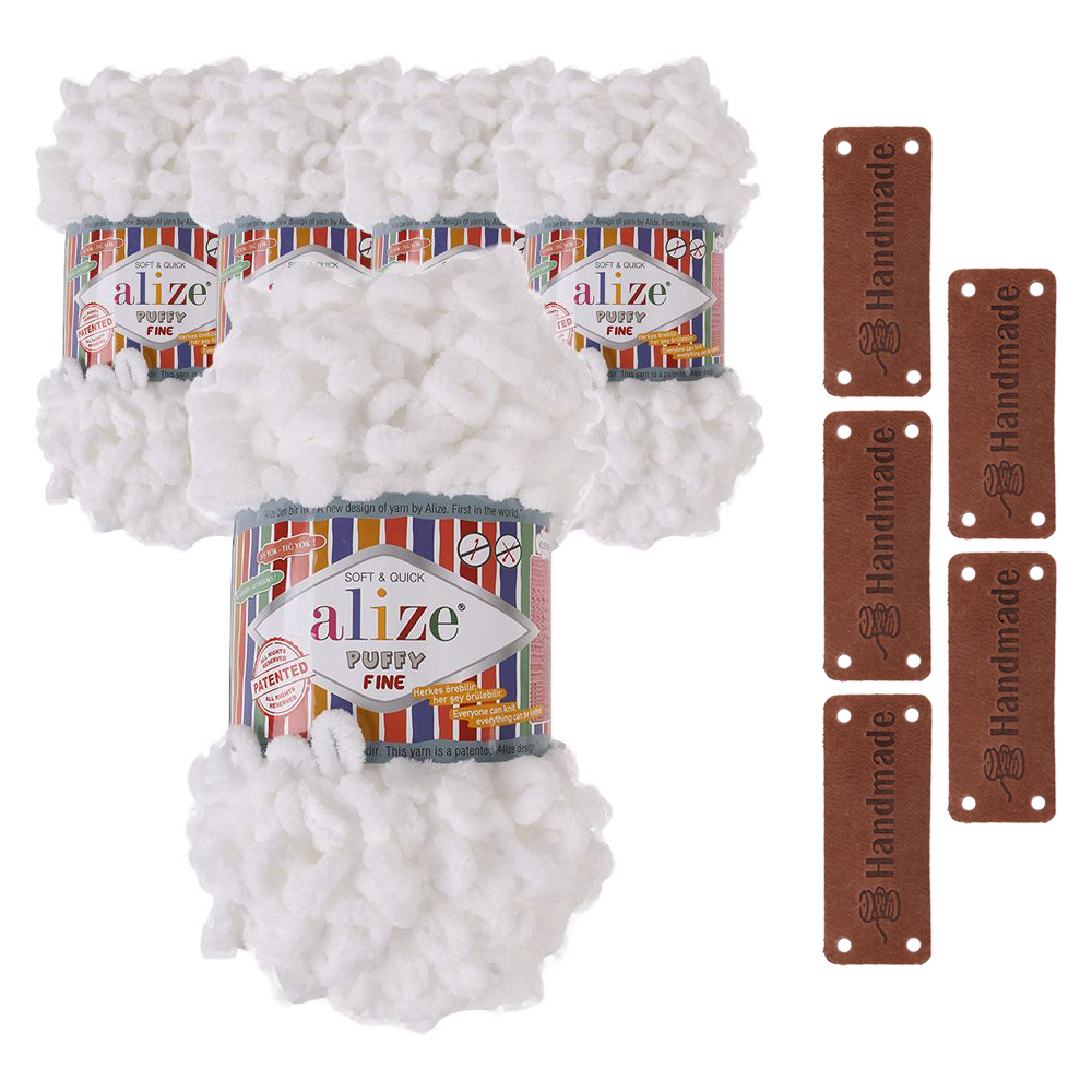 alize 핑거니팅 퍼피파인 뜨개실 5p + 와이드 라벨 5p 26,500원