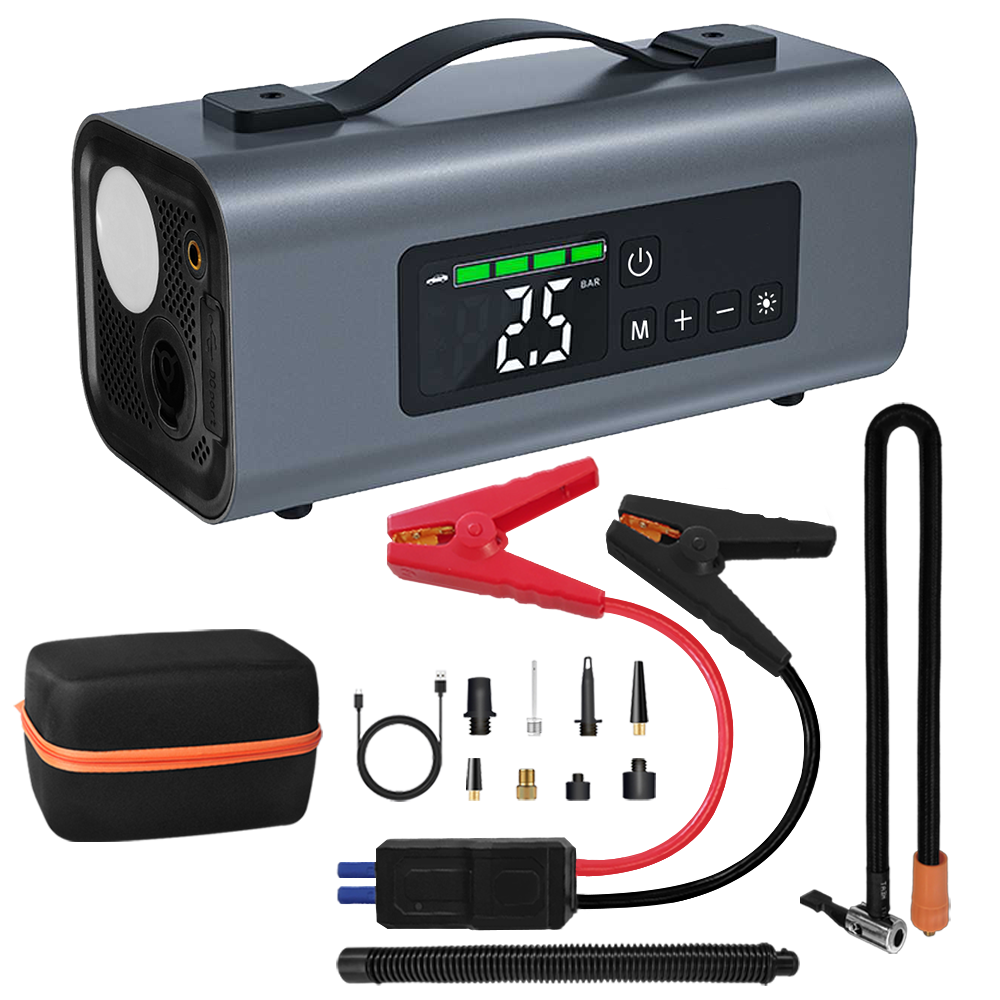 Gaayou 점프스타터 6in1: 피크 2000A 긴급시동 + 에어펌프(차량/바이크/공구) + 진공기 + LED라이트 + 송풍기 - 휴대용 멀티 비상키트+스마트 점프 케이블 87,900원