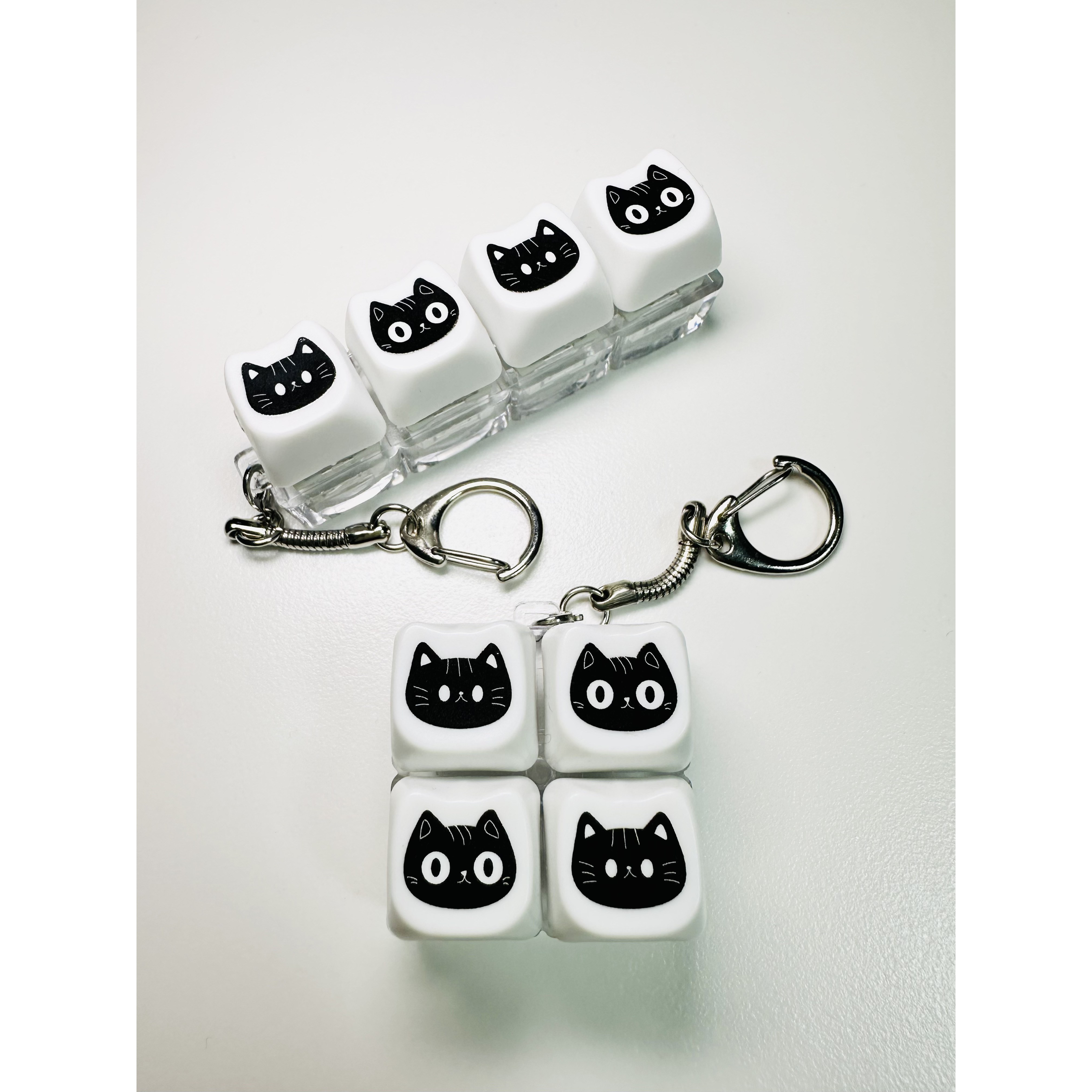 모어스토리지 고양이 키캡 키링 4구 무등형, 1개, 일자형 8,900원