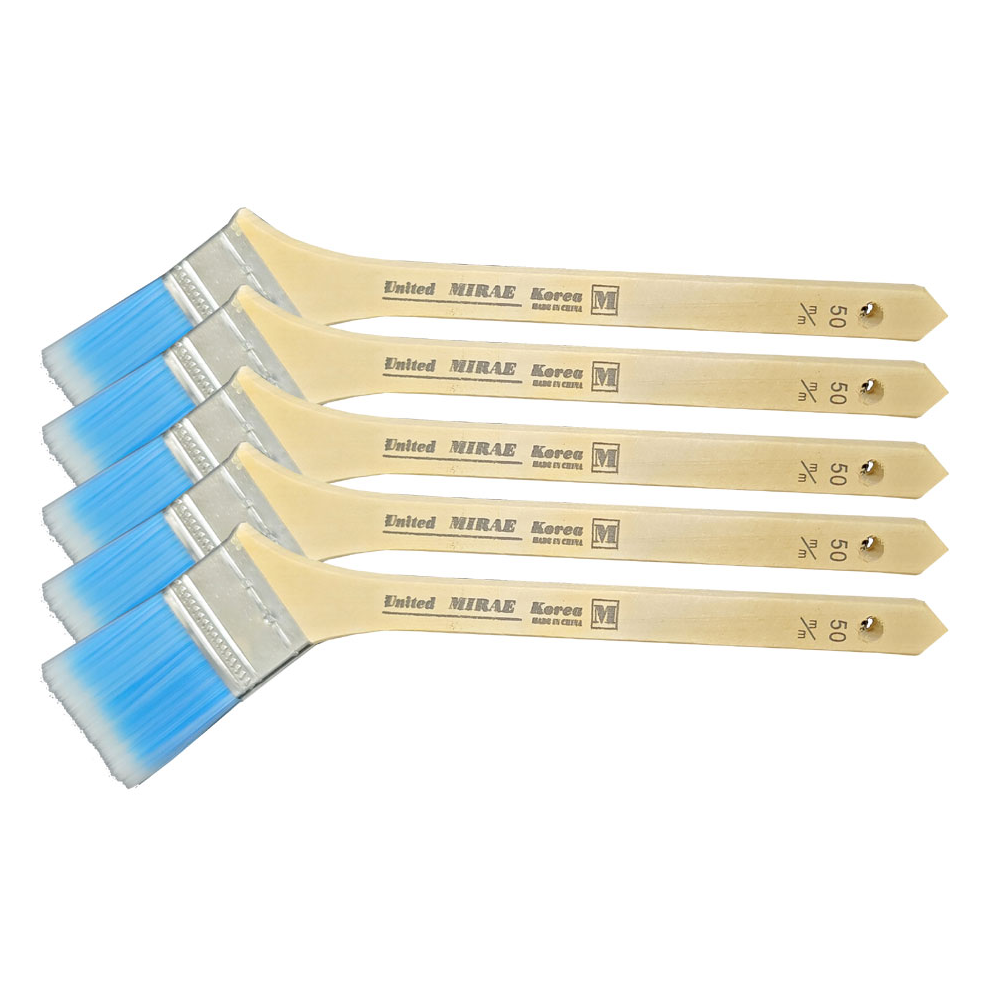 파란색 아크릴 인조모 브러쉬 평필꺽기 K우드 블루 인조모털 50mm 페인트붓 18,500원