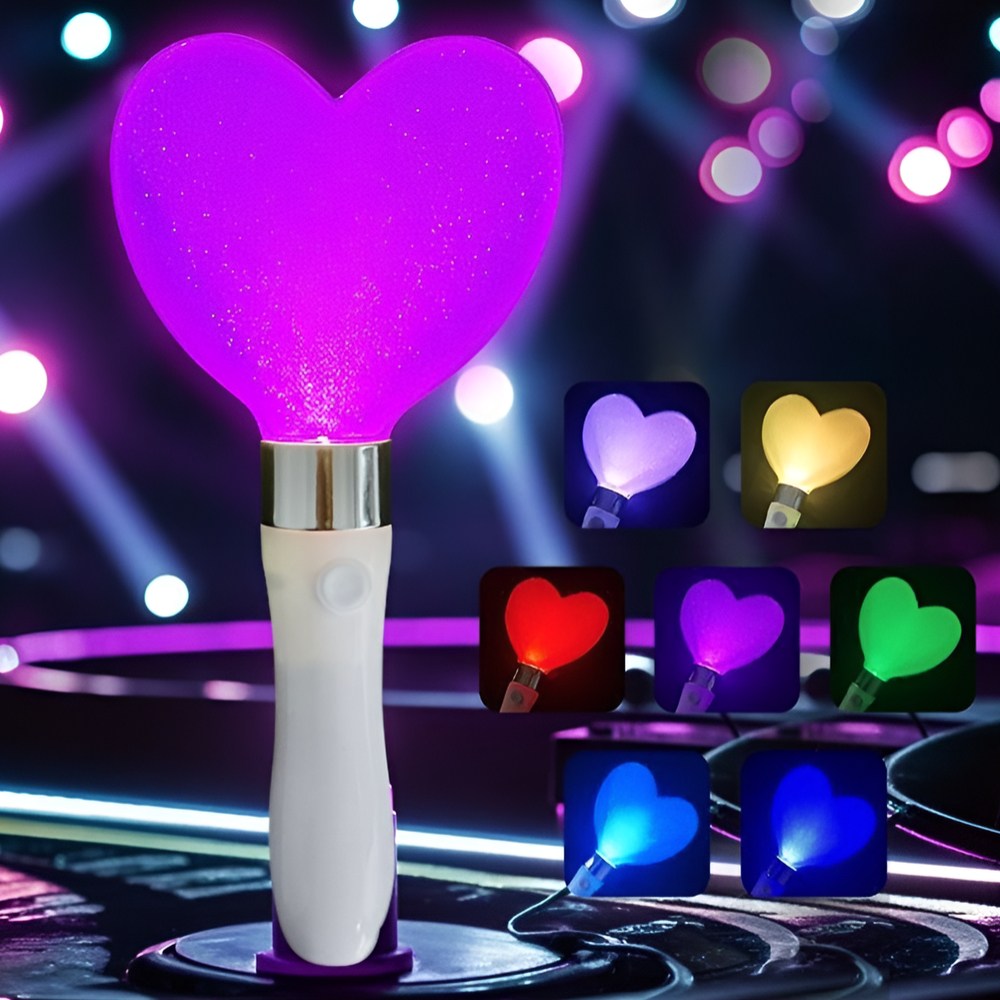 7색 색상변환이 가능한 콘서트 파티 응원봉, 2개, 7색 변색 하트봉 9,800원