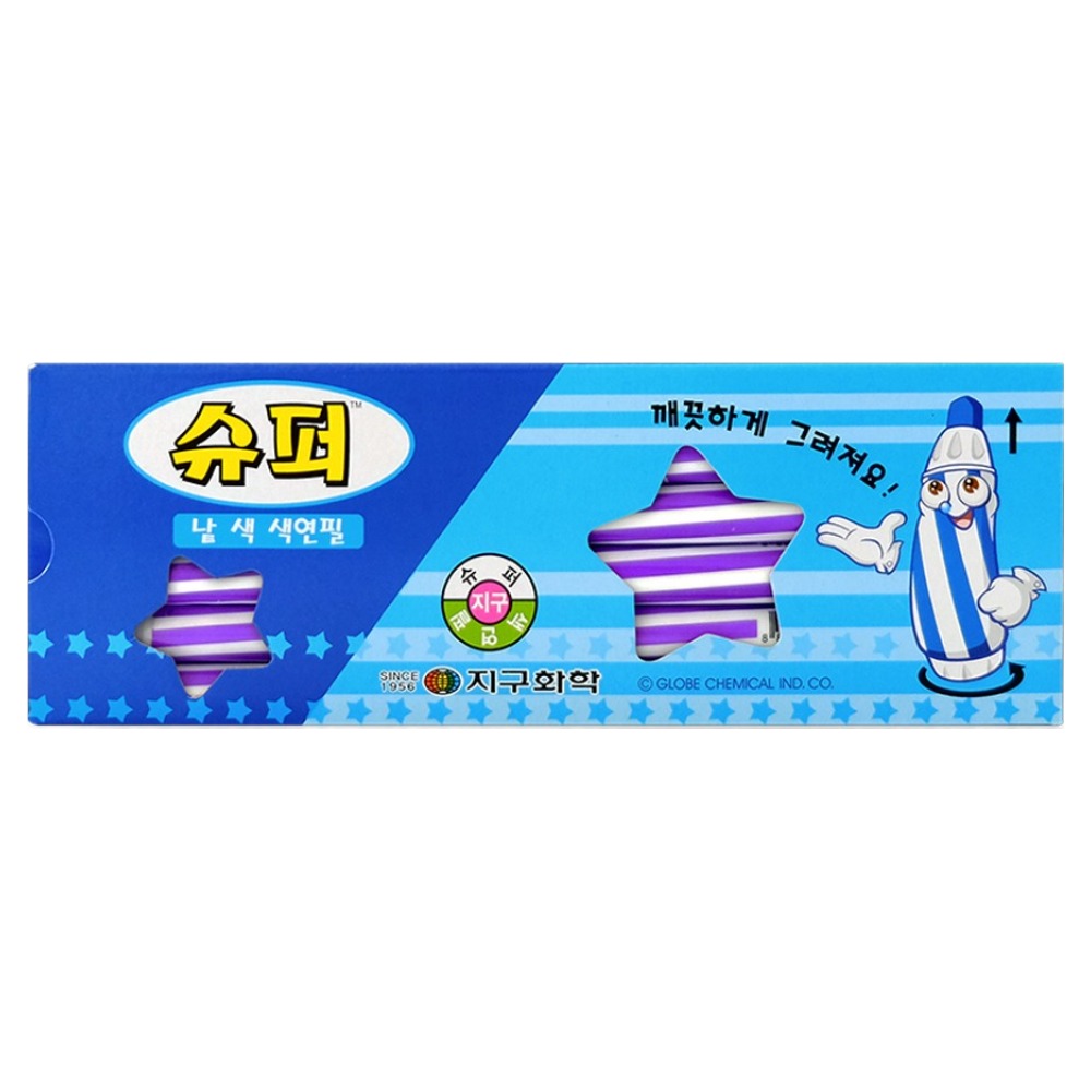 지구화학 슈퍼 색연필 낱색 보라 12p 3,000원