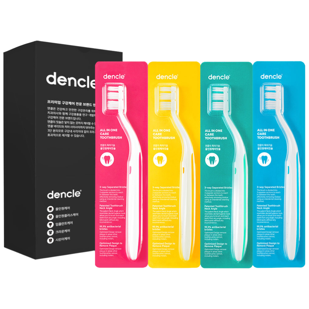 덴클 치간케어칫솔 미세모 3단분리 기능성칫솔, 1세트, 4개입 12,790원