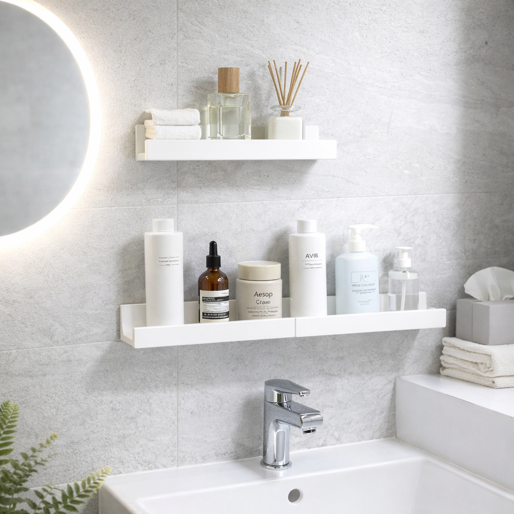 주앙이 모던감성 떨어지지않는 무타공 욕실선반, 화이트, 2개 12,900원