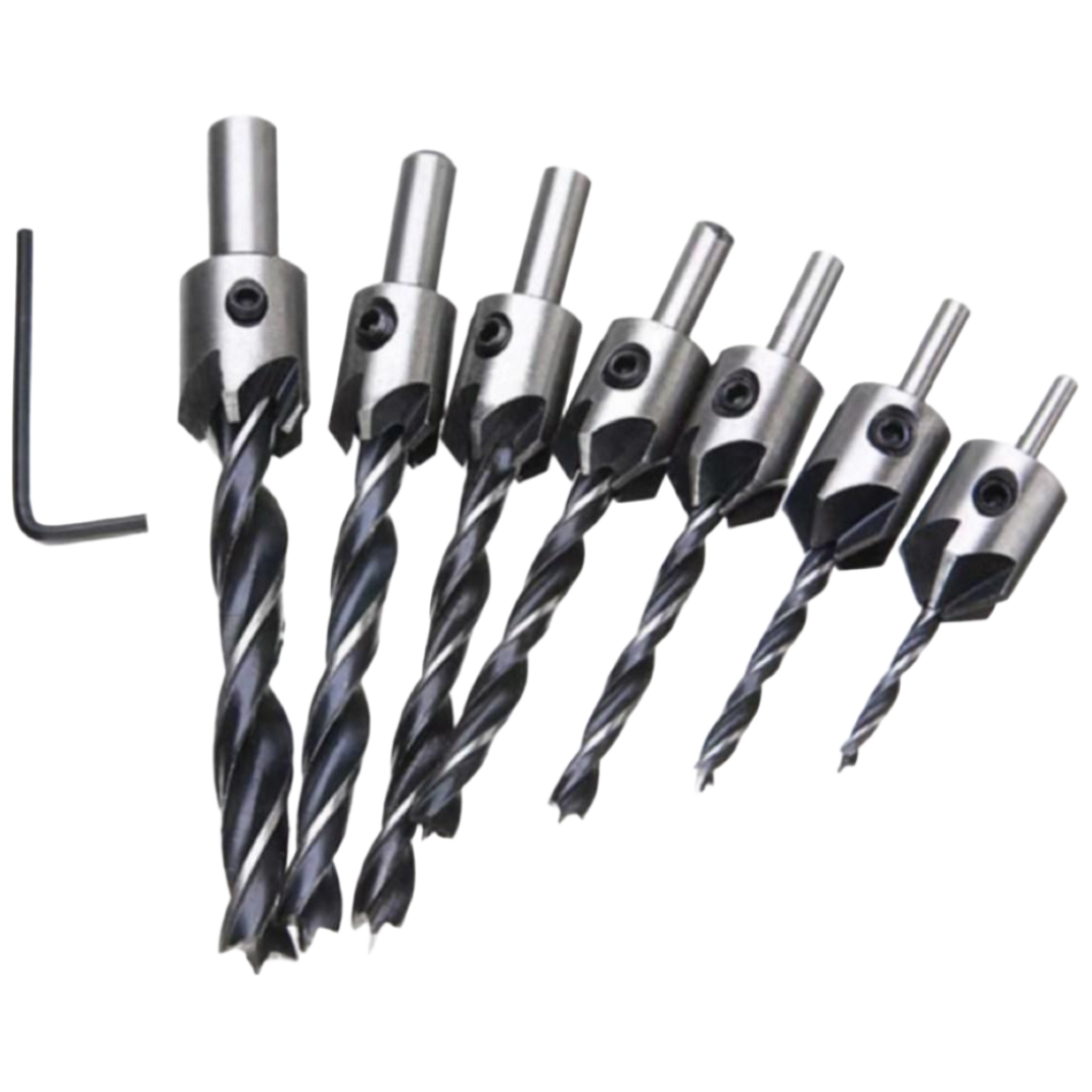 제노트렉 7pcs 목공용 이중드릴비트 나무 타공 구멍뚫기 카운터싱크 드릴비트3mm/4mm/5mm/6mm/7mm/8mm/10mm 7,470원
