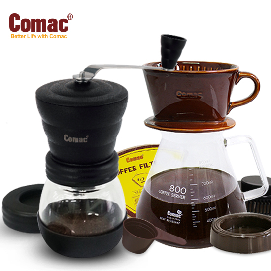 코맥 자기커피드립세트 800ml+세라믹날 커피밀 유리(원통) (DN6+MG1) 44,500원