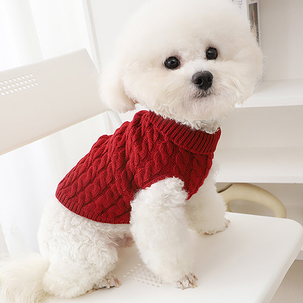 비비독 꽈배기니트 강아지 패딩 올인원 하네스 겨울옷 기모안감, 꽈배기니트-레드, 1개 7,800원