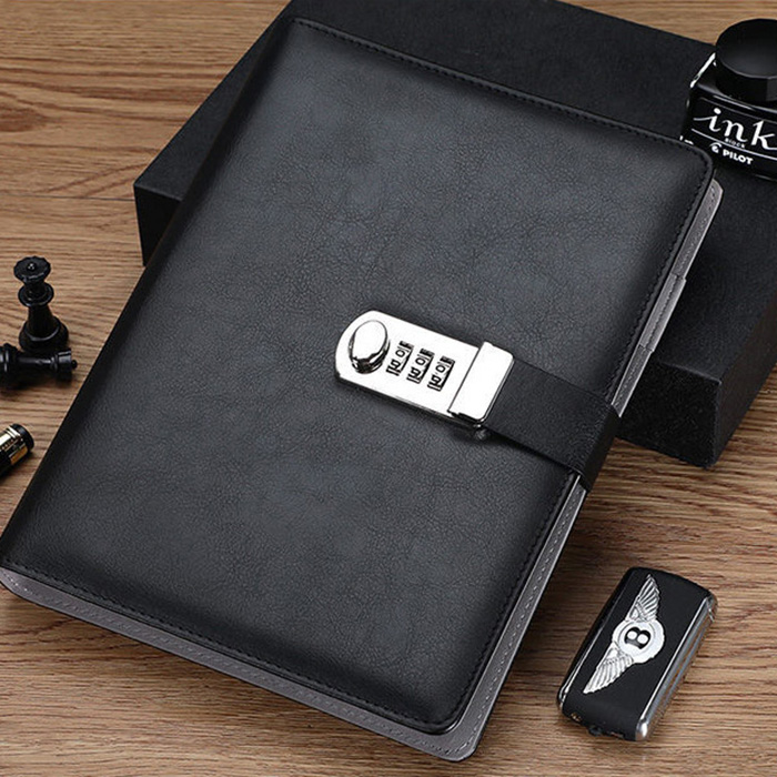 아이레노 오피스 A5 잠금 다이어리 비밀번호 수첩 개인기록 보안 노트 업무용 플래너, 1개, 브라운 22,100원