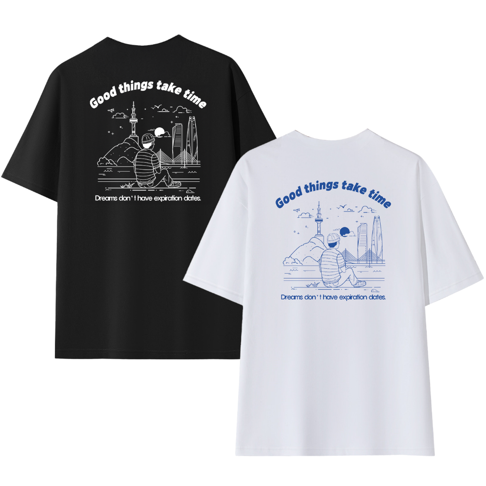 하바우 남여공용 굿띵 서울 양면 프린팅 오버핏 면 반팔 티셔츠 2P 19,800원