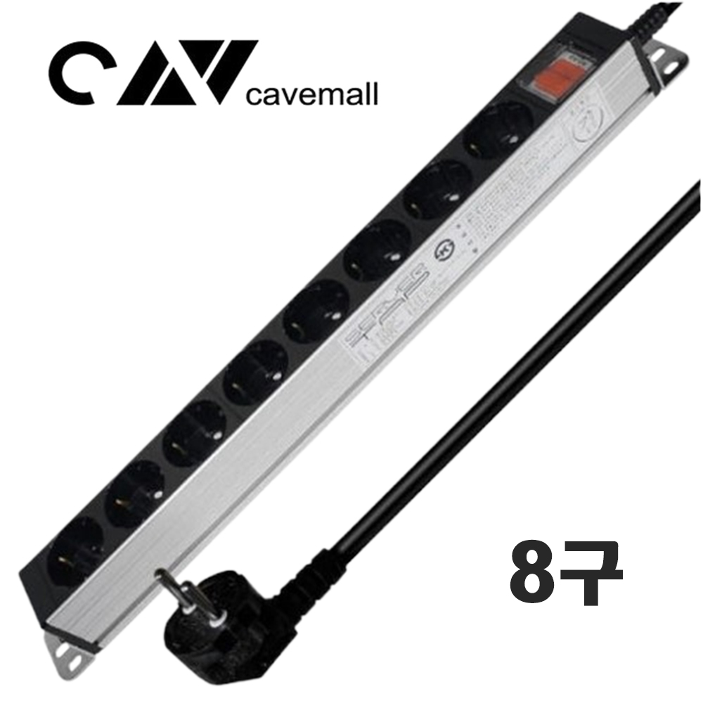 현대일렉트릭 2800W 16A 알루미늄 멀티탭 서버탭 사무용 가정용 고용량 멀티 콘센트, 5m, 1개, 블랙실버 41,400원