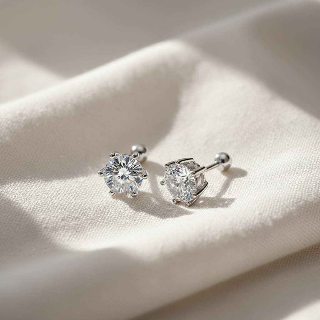 소은 GRA인증서 모이사나이트 6프롱 925실버 피어싱 39,000원