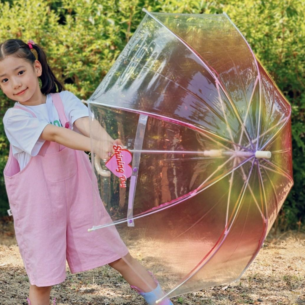 여아용 레인보우그라데이션투명우산53 WH0683 9,900원