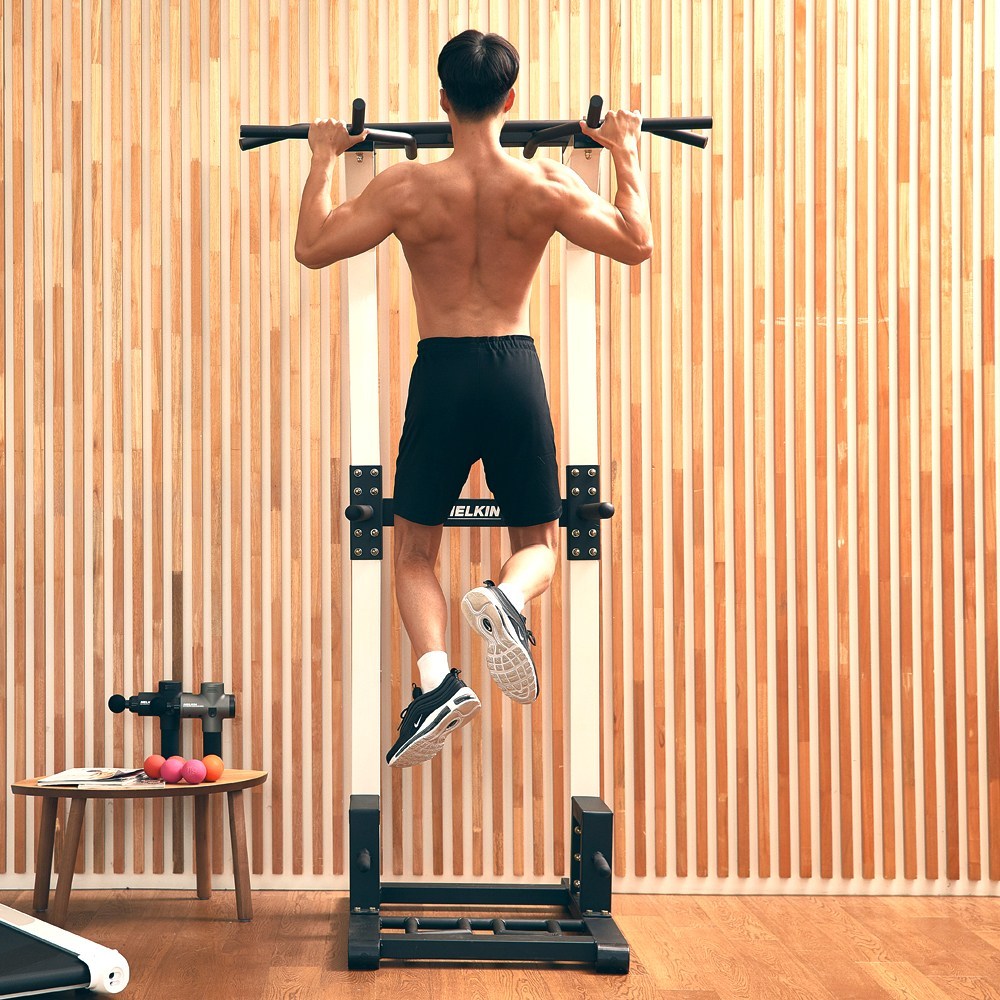 멜킨스포츠 치닝디핑 젠틀마스터 가정용 철봉 실내 턱걸이 운동 헬스 기구 홈트 딥스 친업 머신, 그레이쉬 카키 291,000원