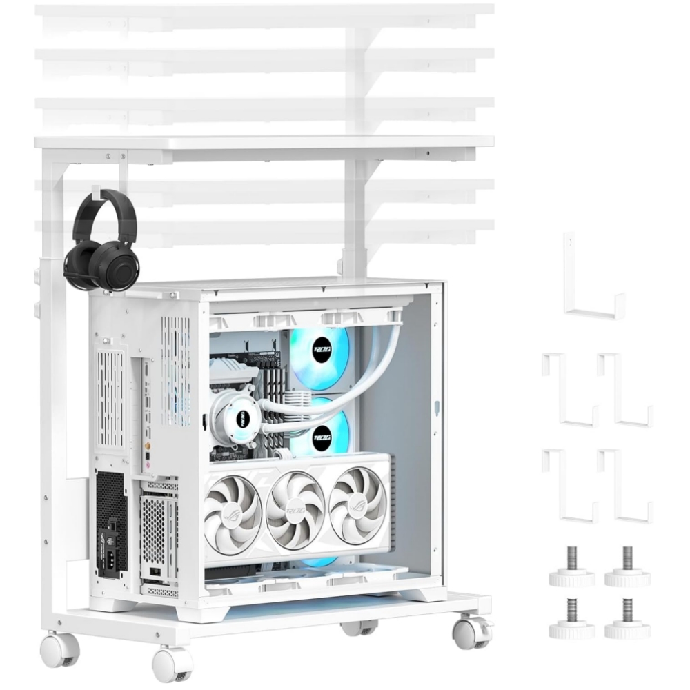 컴퓨터 본체 받침대 데스크탑 거치대 PC 이동식 선반 트레이 수납, A 98,000원