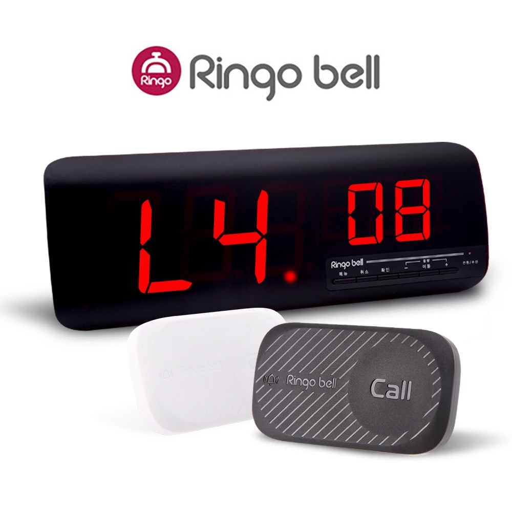 [링고벨] 스티커제작 가능 무선호출벨 1개 모니터수신기 1대 세트 상품 GST-10N GSR-2, 1세트 76,000원