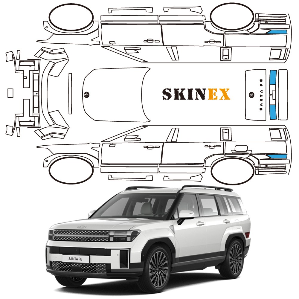 스킨엑스 싼타페 MX5 캘리그래피 리어램프 브레이크등 PPF 차량보호필름 28,000원