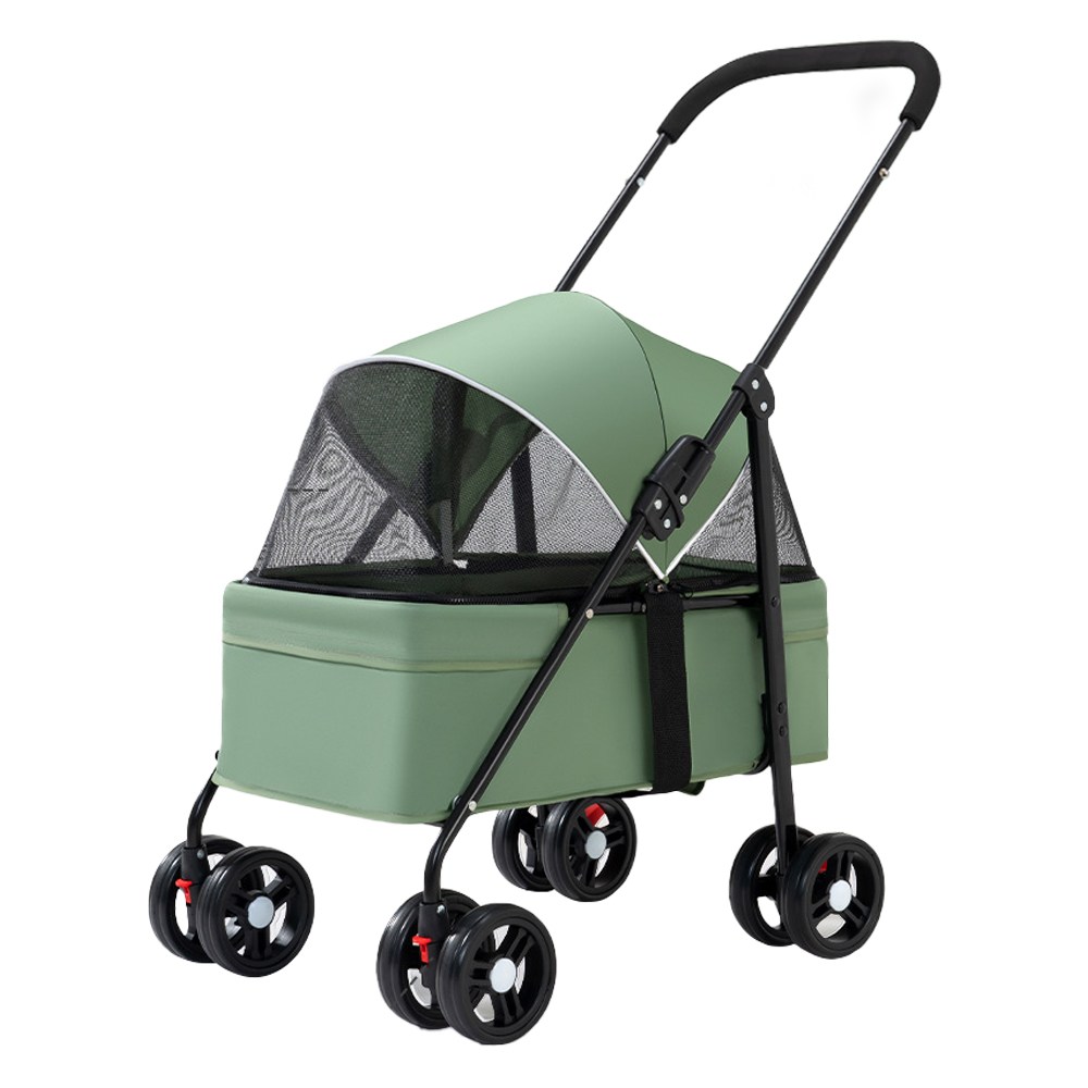 몽글펫 접이식 저상형 강아지 유모차 반려동물 개모차, 그린, 1개, 현재가 46,000원