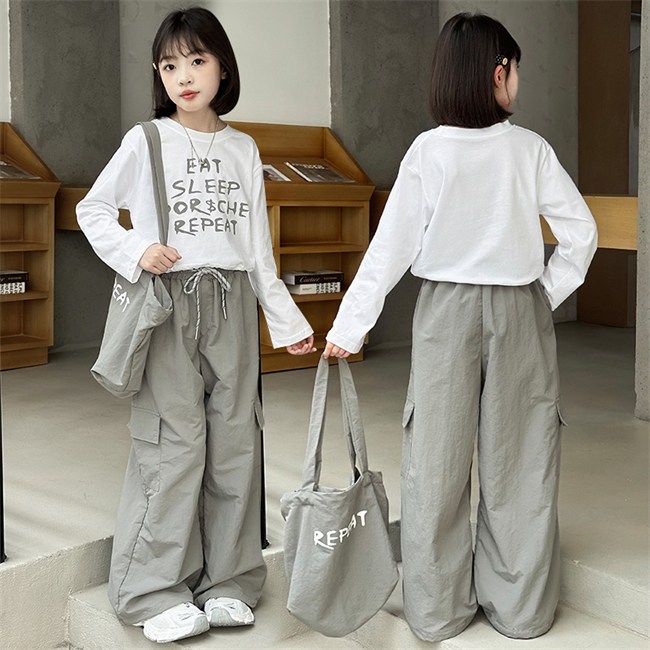 비비키드 여아 봄 가을 신상 초중생 상하복 영문 레터링 가방 3종세트 주니어 긴팔 상의+하의 세트 초등생 긴바지 세트 (2535) 37,800원