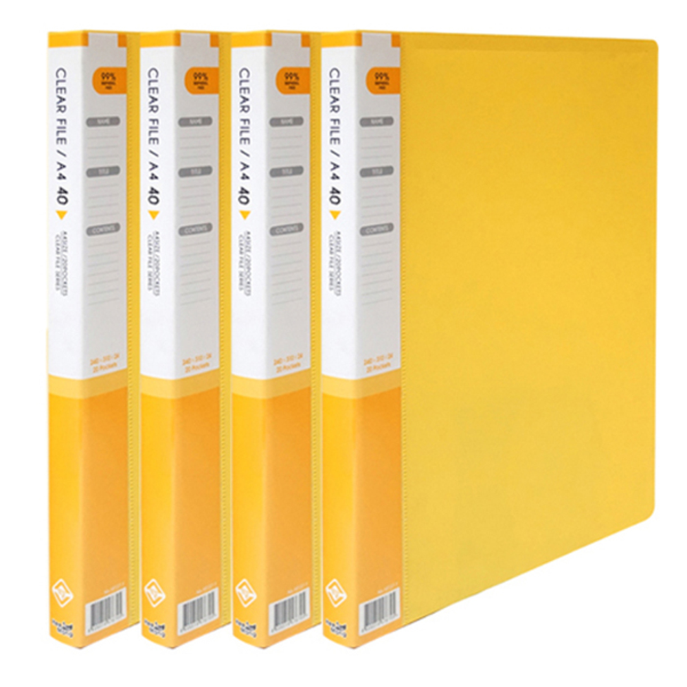 희망화일 리클 클리어 파일 40매, 노랑, 4개 9,500원