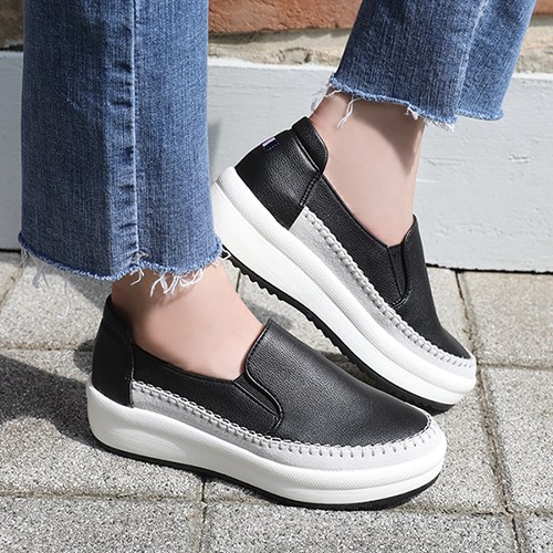 제이슈 펌핑 스티치 통굽 슬립온 2컬러 4.5cm굽 38,800원