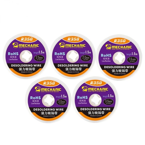 기계식 납땜 제거 브레이드 용접 제거기, 구리 납땜 심지 와이어 코드, PCB 수리 도구, 1.5, 2.0, 2.5, 3.0, 3.5mm 너비, 1.5m 길이 12,300원