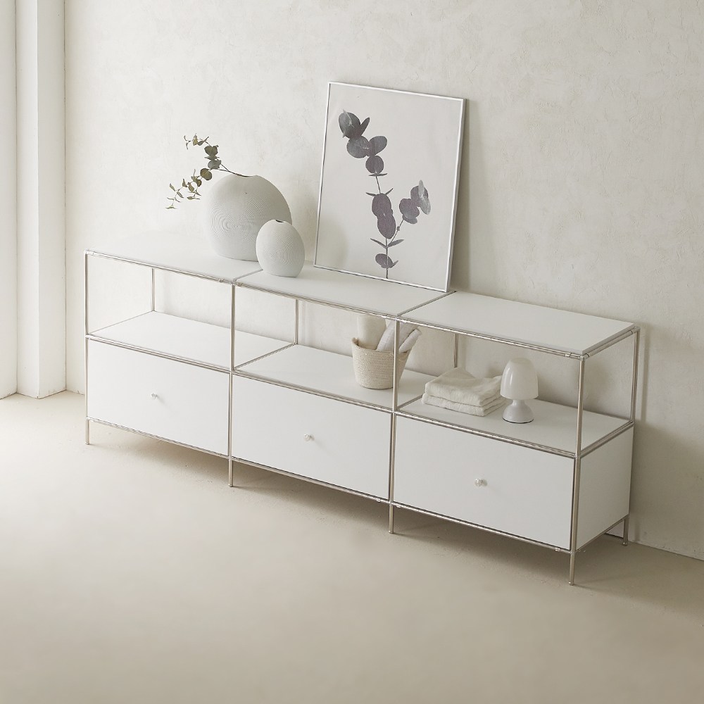 이노센트 스틸라 미드센츄리 2000 높은 모듈 거실장 선반형 i104504, 화이트 479,000원