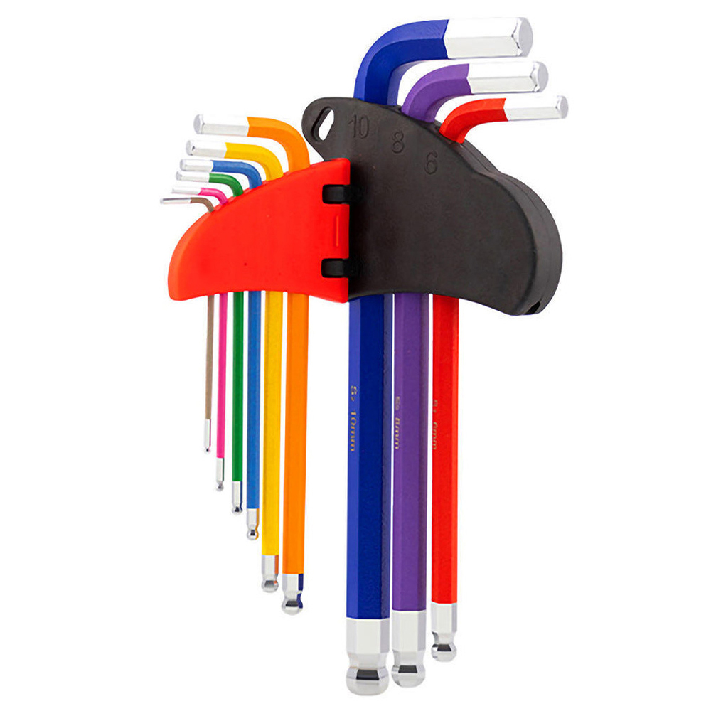 솔리드 무지개 볼육각렌치 숏타입 세트 9P L렌치 렌찌 자전거렌치 16,000원