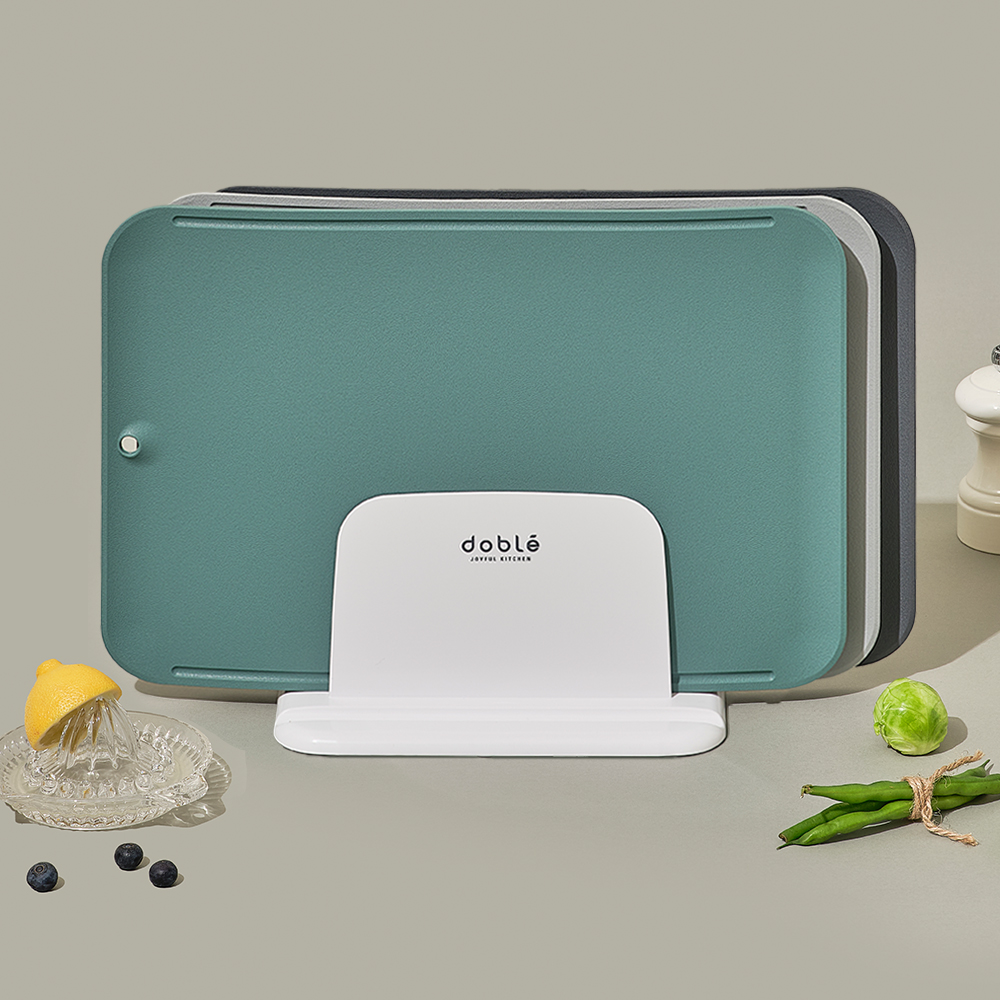 도블레 칼집 강한 도마 3종 + 스마트 스탠드 세트, 1세트, 도마 오키드그린 + 도마 라이트그레이 + 도마 딥블랙 + 스마트거치대 76,770원