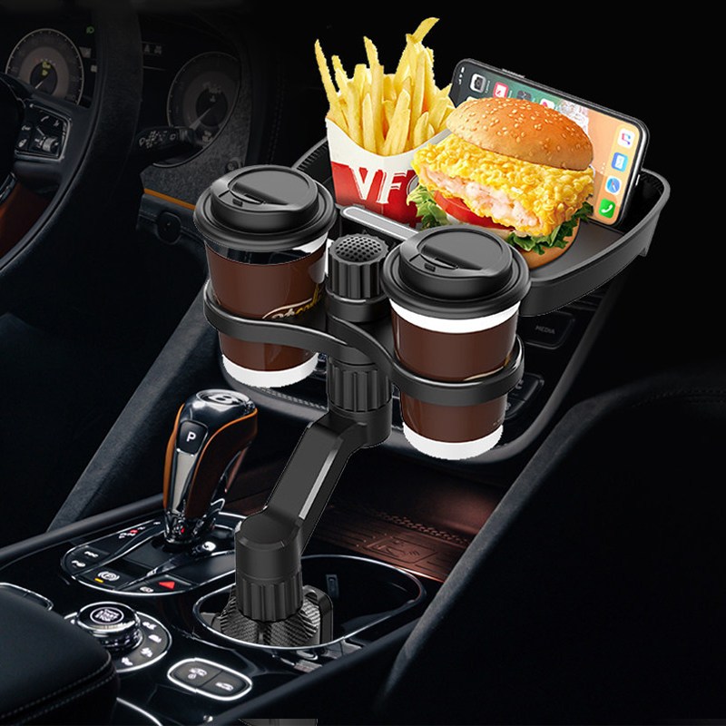 SEAMETAL 360도 회전 차량용 컵홀더 트레이 3in1, 검정색, 1개 21,000원