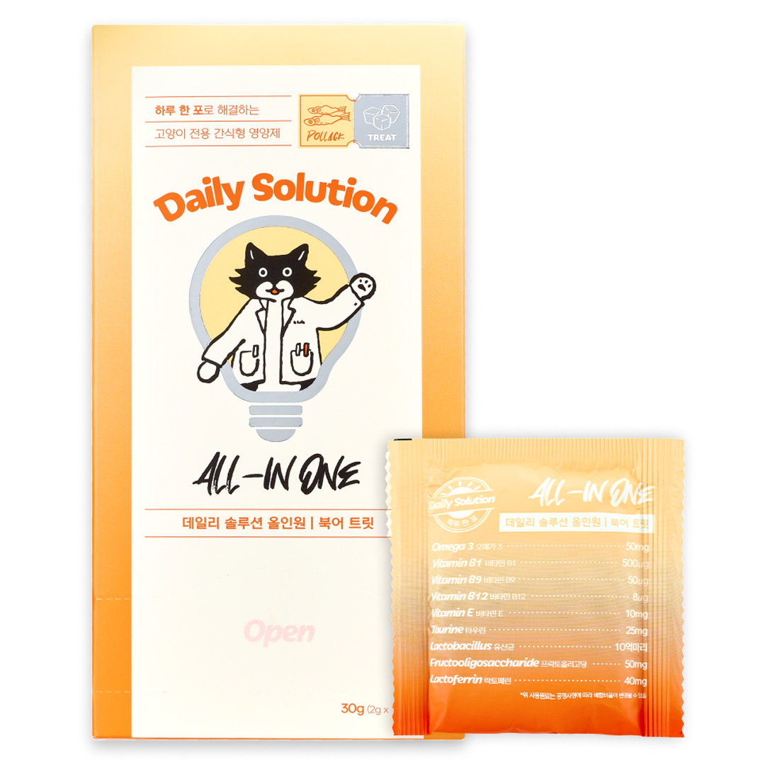 닥터펠리스 고양이 데일리 솔루션 트릿 올인원 영양제 북어 14,900원