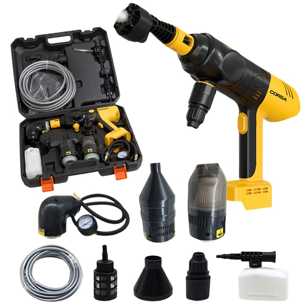 코르사 멀티 고압세척기 베어툴 4IN1 배터리 충전기 무선 고압 세차기 자동차 에어컨 청소 공기압 휴대용 충전, 1개 113,000원